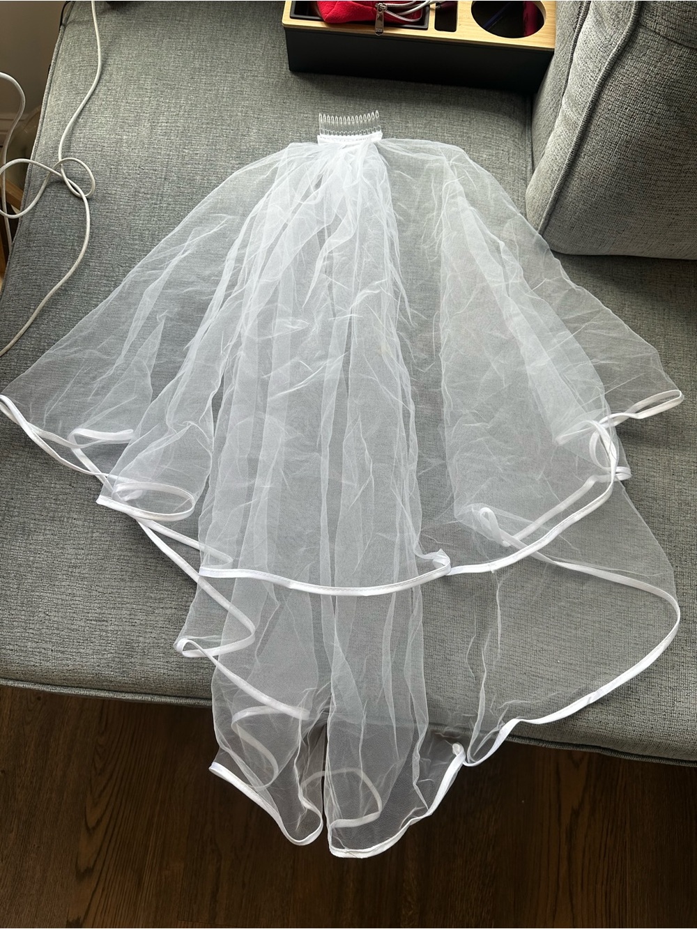 White bachelorette veil